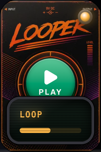 Looper mit grünem Play-Knopf
